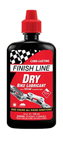 Finish Line Dry Bicycle Chain Lube with Teflon - 4oz Squeeze Bottle