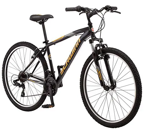 Schwinn High Timber Youth/Adult Mountain Bike, Steel Frame, 27.5-Inch Wheels, 21-Speed, Black
