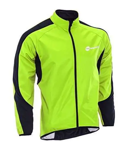 sponeed Cycling Jacket Winter Windproof Jackets Men Fleece Bicycle Jersey Thermal M Green