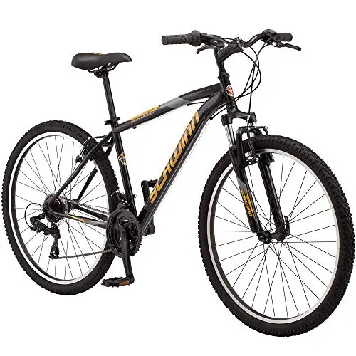Schwinn High Timber Youth/Adult Mountain Bike, Steel Frame, 27.5-Inch Wheels, 21-Speed, Black